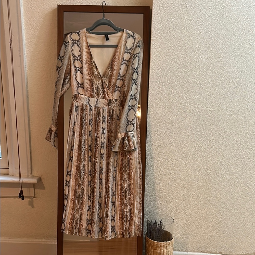 Yas Chic Print Long Sleeve Dress